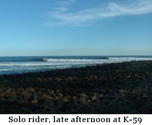 Solo rider, late afternoon at K-59.